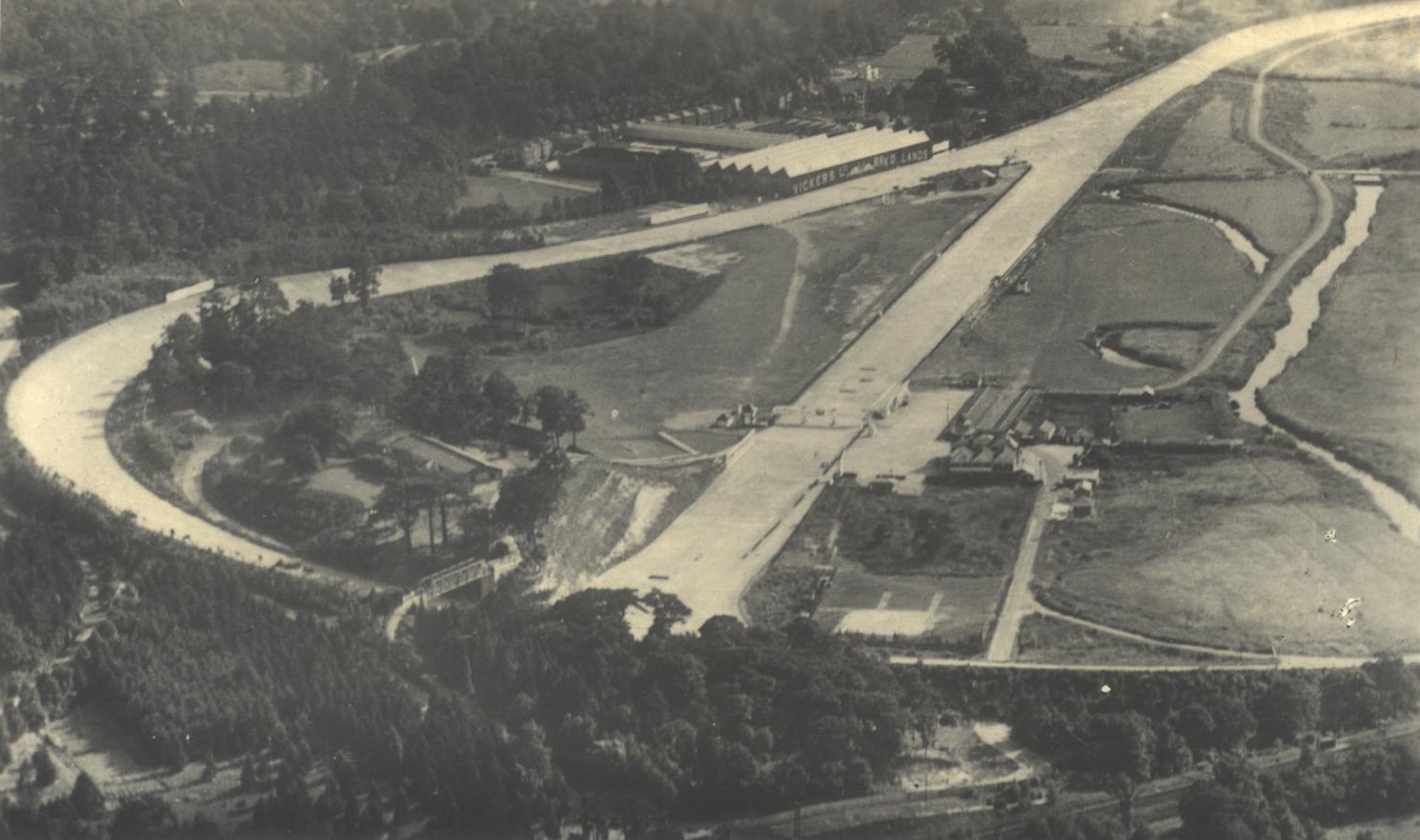 Brooklands Surrey, Aerial View Of Racetrack From The North 1927 Archive